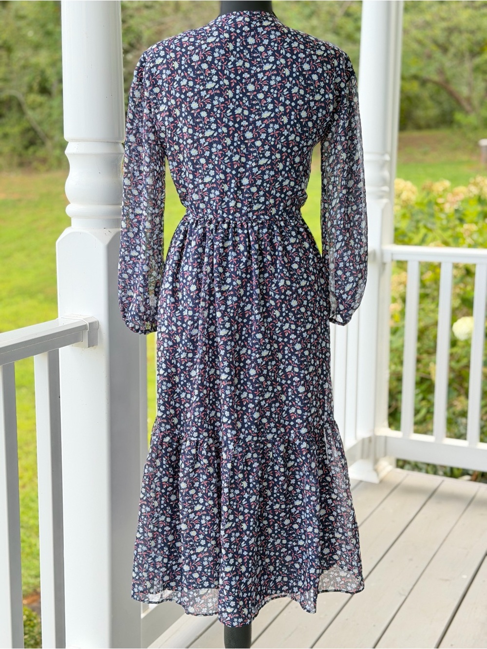 NWT Madewell Floral Seersucker Georgette Midi Dress XXS MB212 - Picture 3 of 16